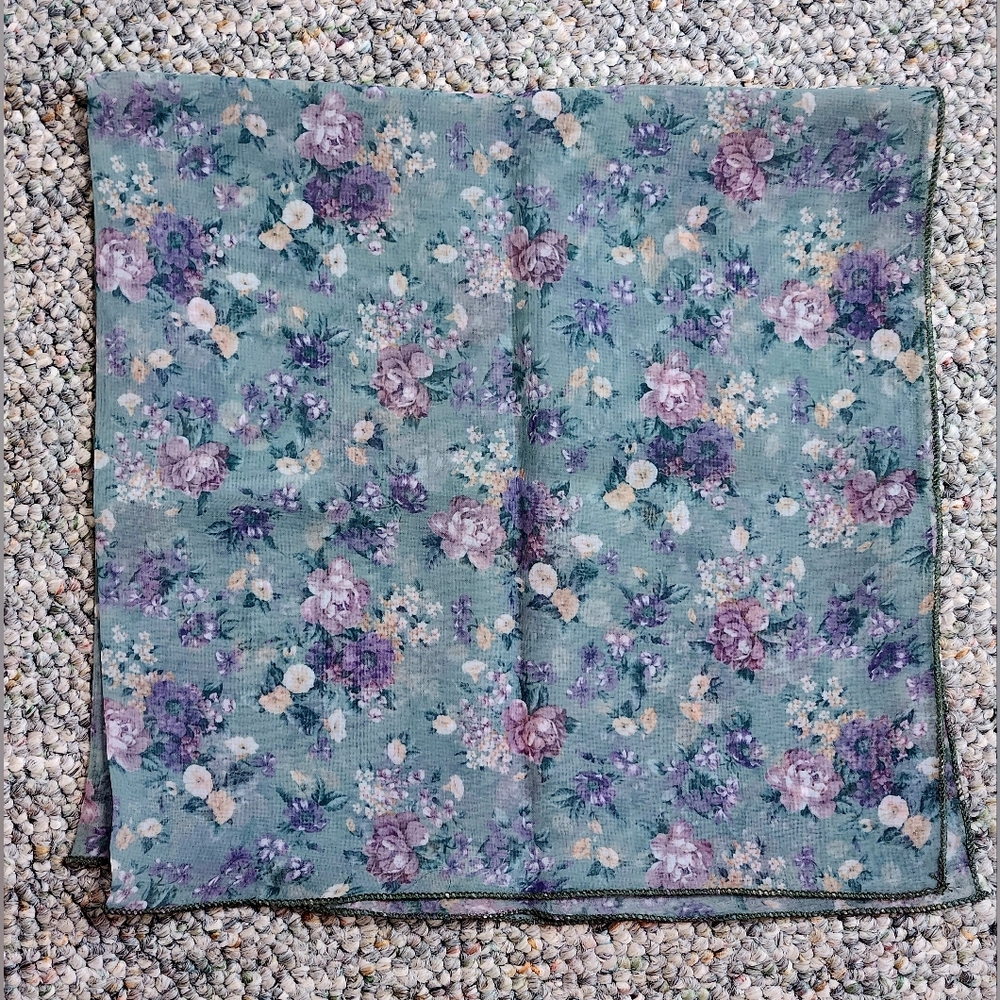 Bloomingdale's Floral Square Silk Neck Scarf